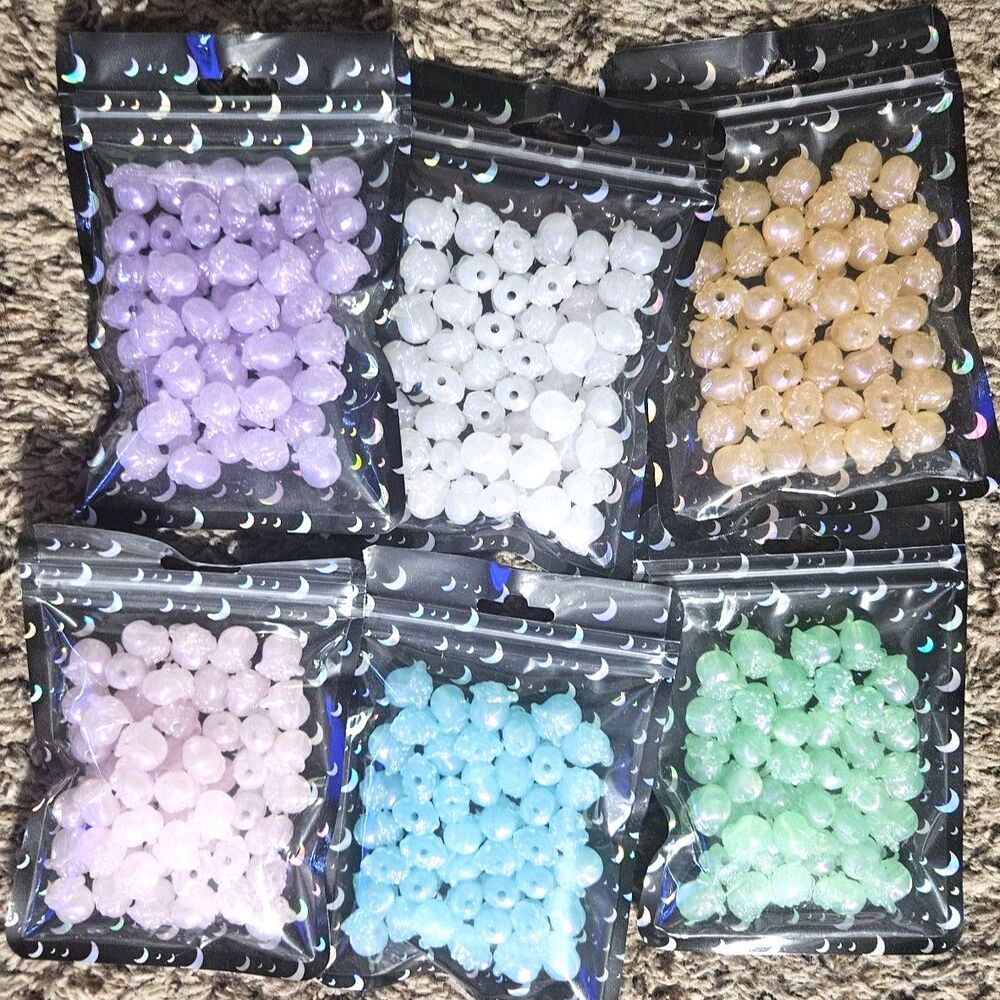 Rose Bud Large Hole Beads 6 Colors - Huge Lot